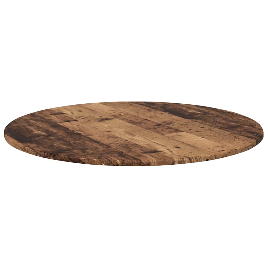 Tischplatte Ø 80 x 1,5 cm Rund Holzwerkstoff Altholz