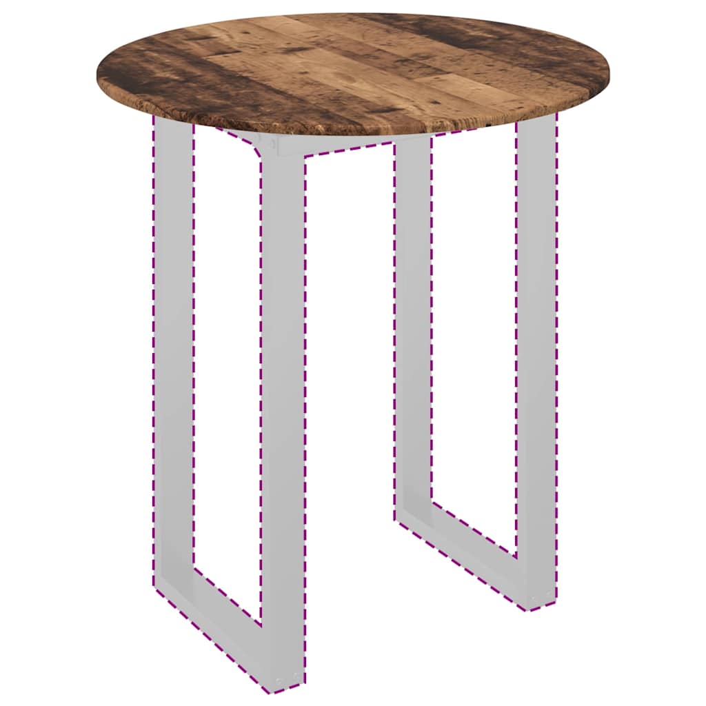 Tischplatte Ø 80 x 1,5 cm Rund Holzwerkstoff Altholz