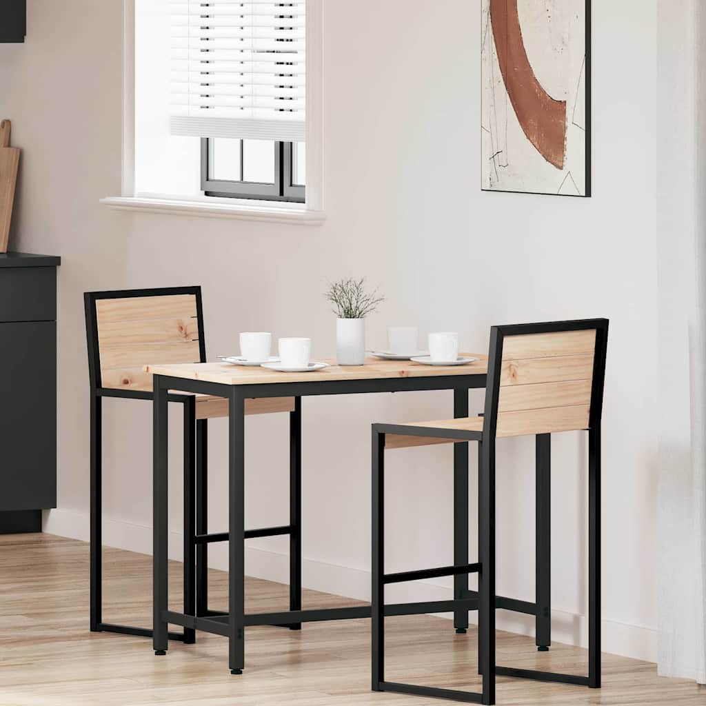 Tisch Natur 100 x 50 x 77 cm Ingenieure Holz und Stahl