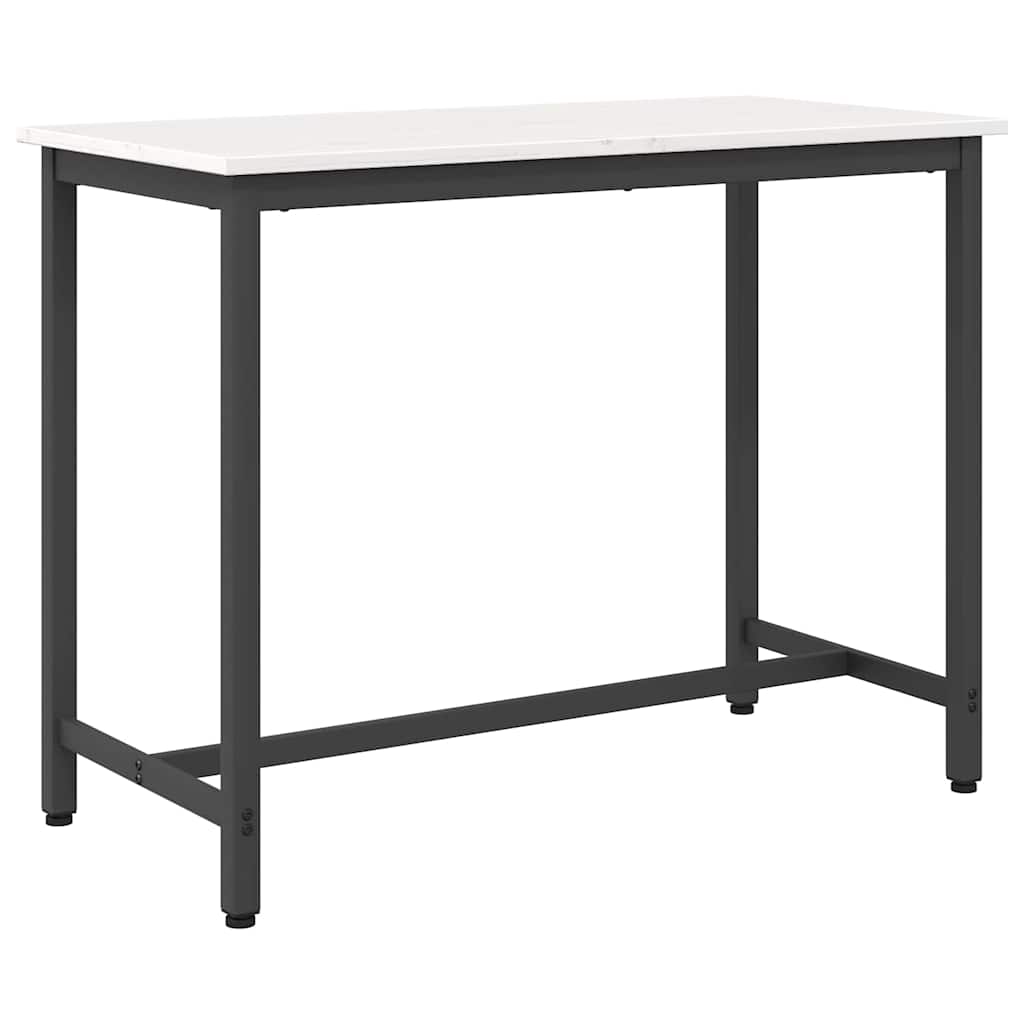 Tisch Weiß 100 x 50 x 77 cm Ingenieure Holz und Stahl