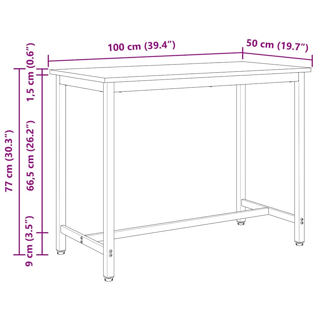 Tisch Weiß 100 x 50 x 77 cm Ingenieure Holz und Stahl