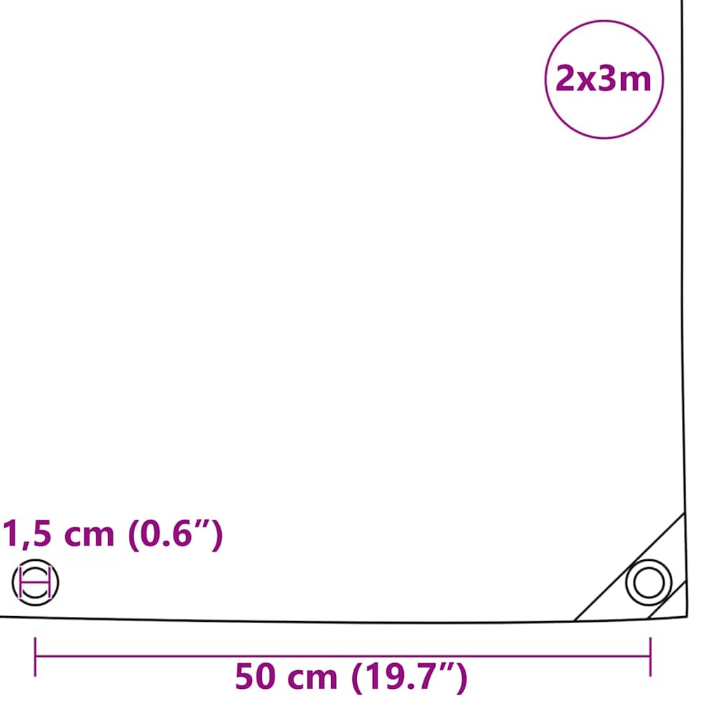 Plane 650g / m² Braun 2 x 3 m Canvas mit PVC-Beschichtung