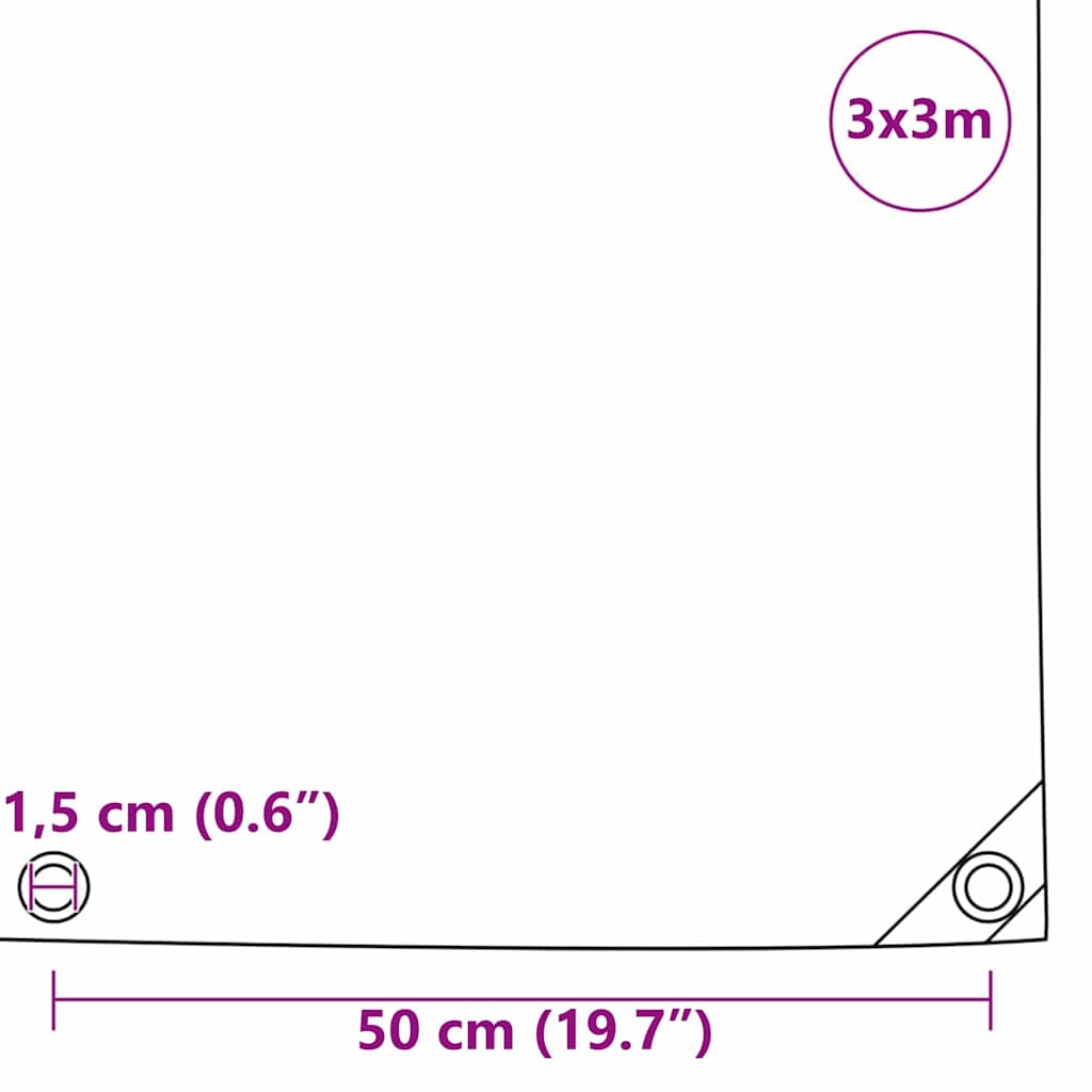 Plane 650g / m² Braun 3 x 3 m Canvas mit PVC-Beschichtung