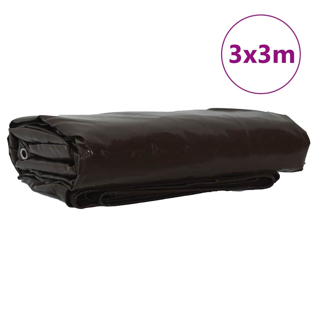 Plane 650g / m² Braun 3 x 3 m Canvas mit PVC-Beschichtung
