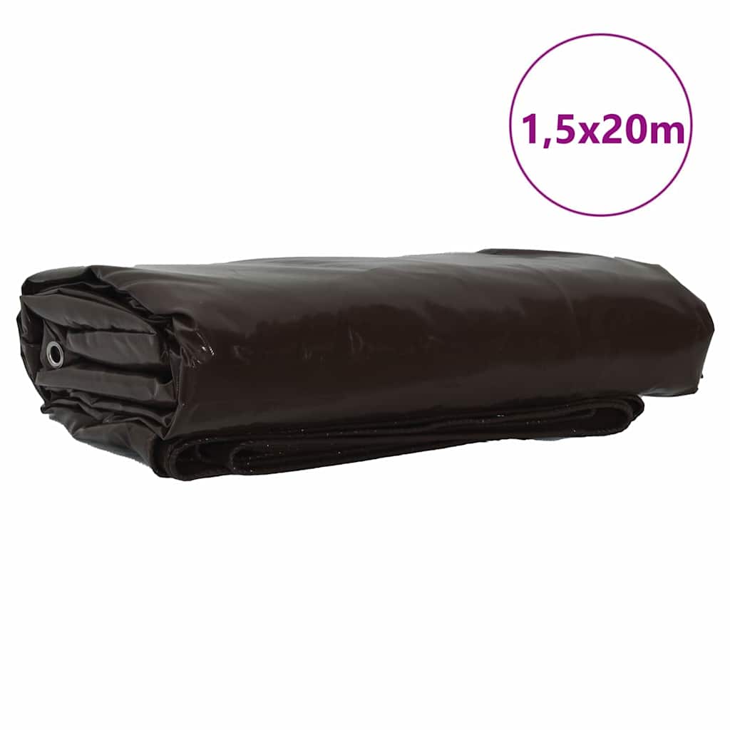 Plane 650g / m² Braun 1,5 x 20 m Canvas mit PVC-Beschichtung