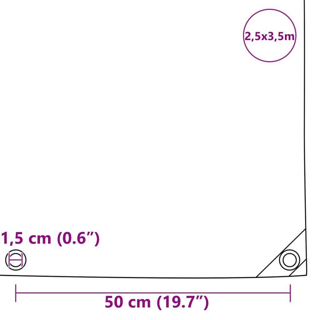 Plane 650g / m² Braun 2,5 x 3,5 m Canvas mit PVC-Beschichtung