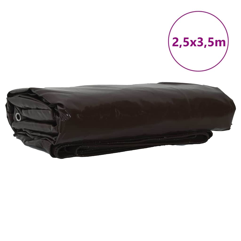 Plane 650g / m² Braun 2,5 x 3,5 m Canvas mit PVC-Beschichtung