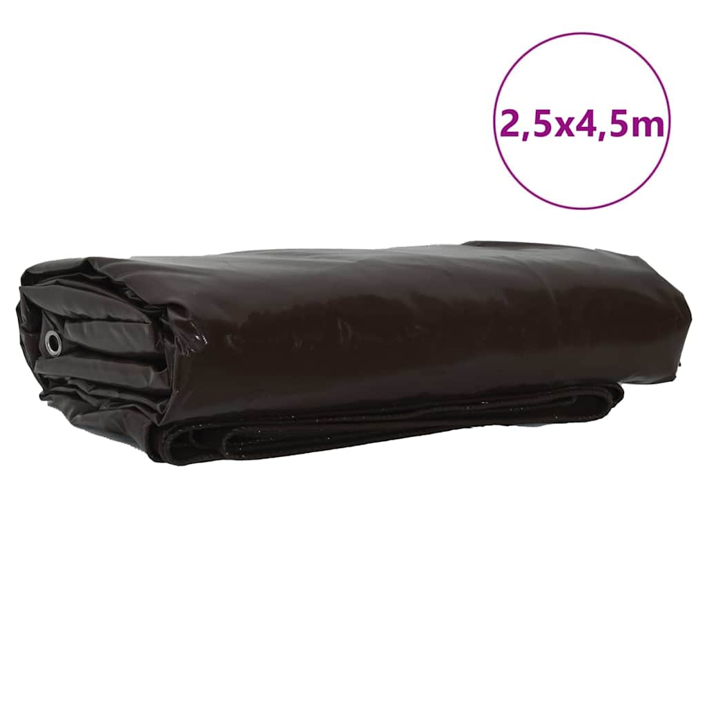Plane 650g / m² Braun 2,5 x 4,5 m Canvas mit PVC-Beschichtung