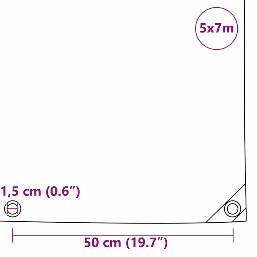 Plane 650g / m² Braun 5 x 7 m Canvas mit PVC-Beschichtung