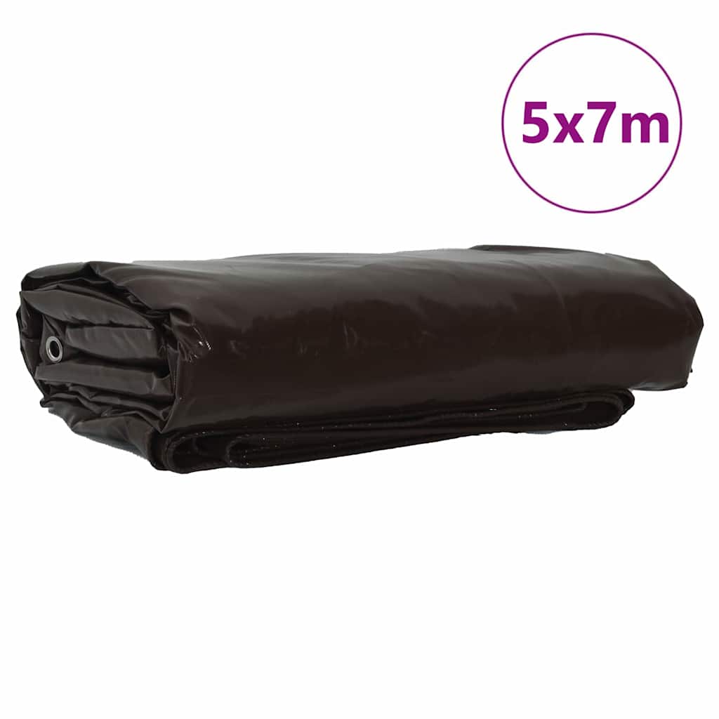 Plane 650g / m² Braun 5 x 7 m Canvas mit PVC-Beschichtung
