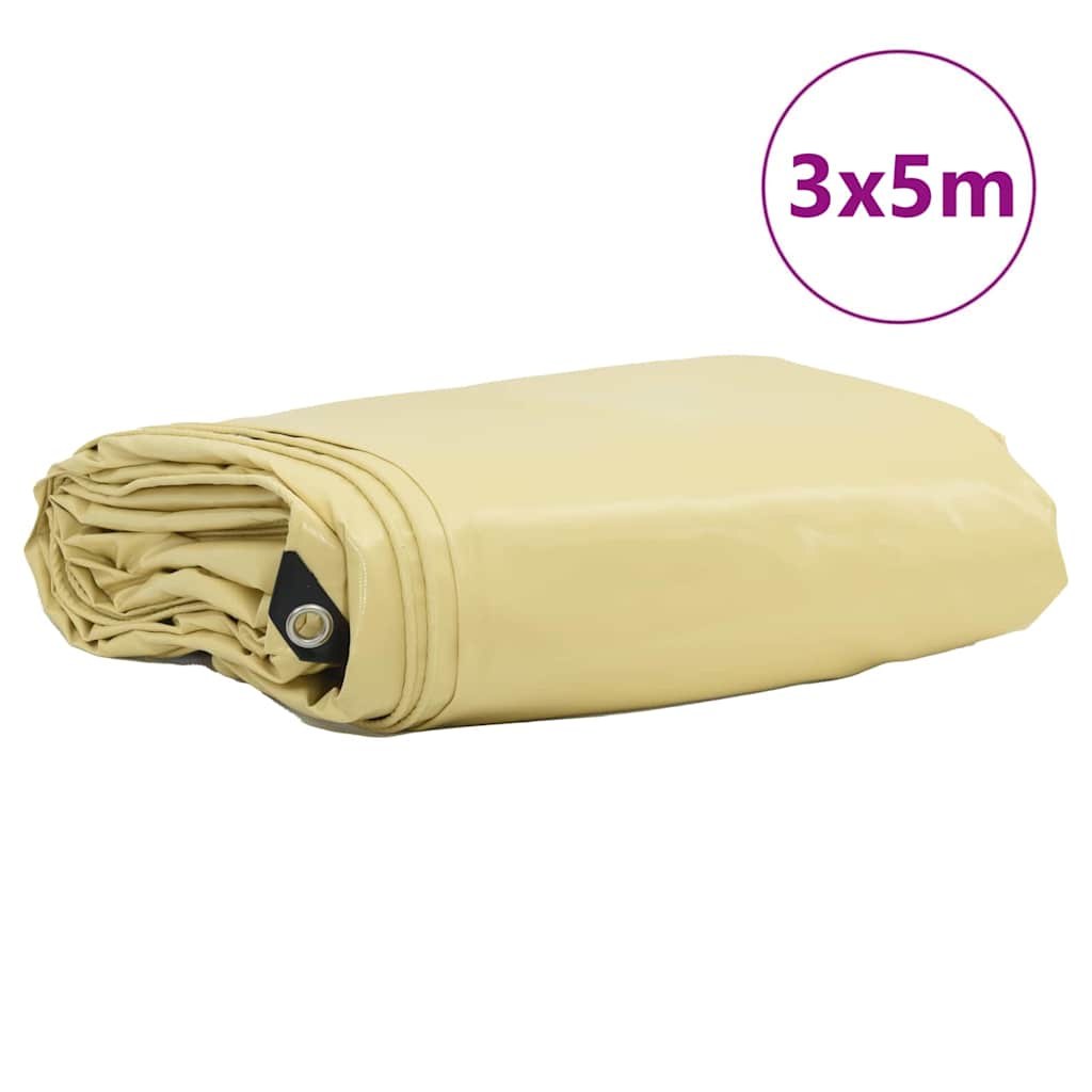 Plane 650g / m² Beige 3 x 5 m Canvas mit PVC-Beschichtung