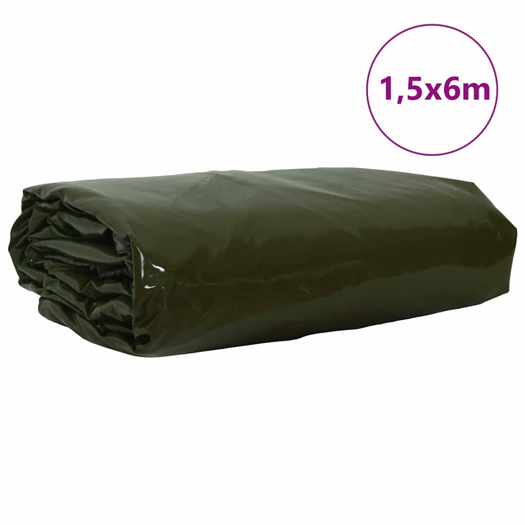 Plane 650g / m² Olivgrün 1,5 x 6 m Canvas mit PVC-Beschichtung