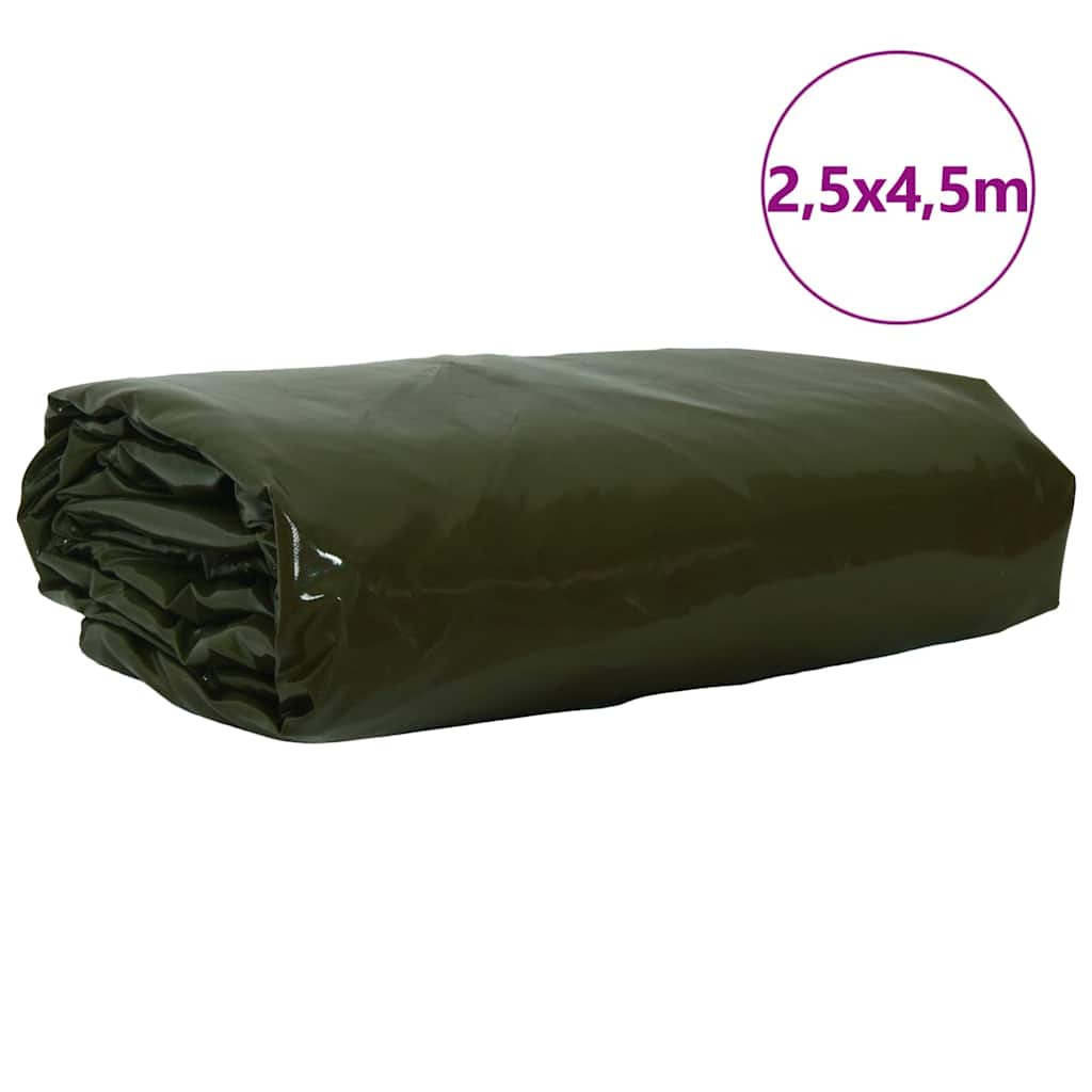 Plane 650g / m² Olivgrün 2,5 x 4,5 m Canvas mit PVC-Beschichtung