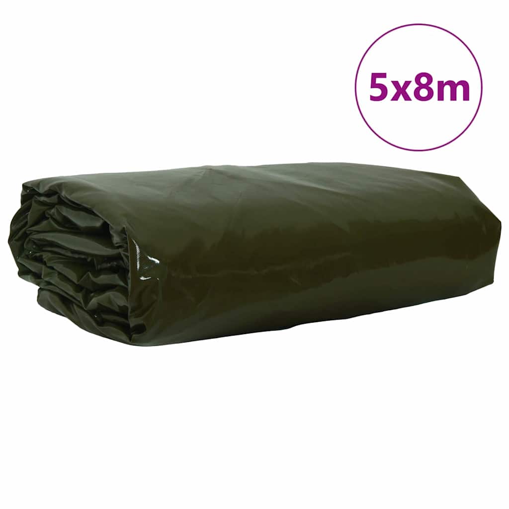 Plane 650g / m² Olivgrün 5 x 8 m Canvas mit PVC-Beschichtung