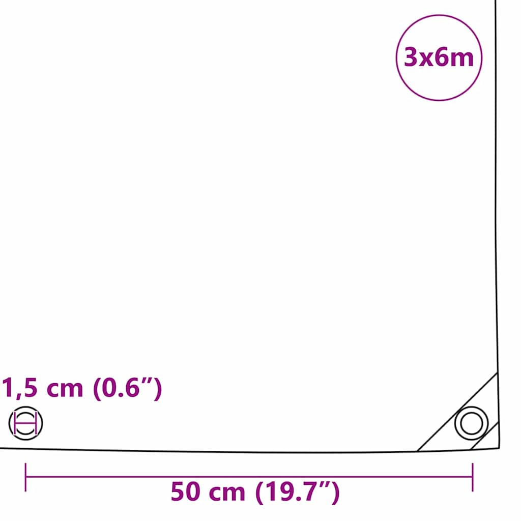 Plane 650g / m² Orange 3 x 6 m Canvas mit PVC-Beschichtung