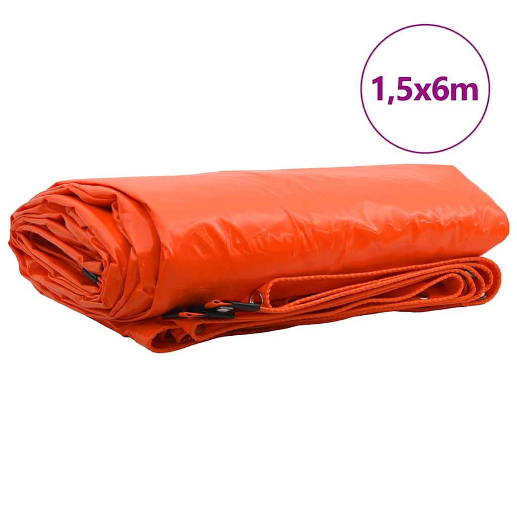 Plane 650g / m² Orange 1,5 x 6 m Canvas mit PVC-Beschichtung