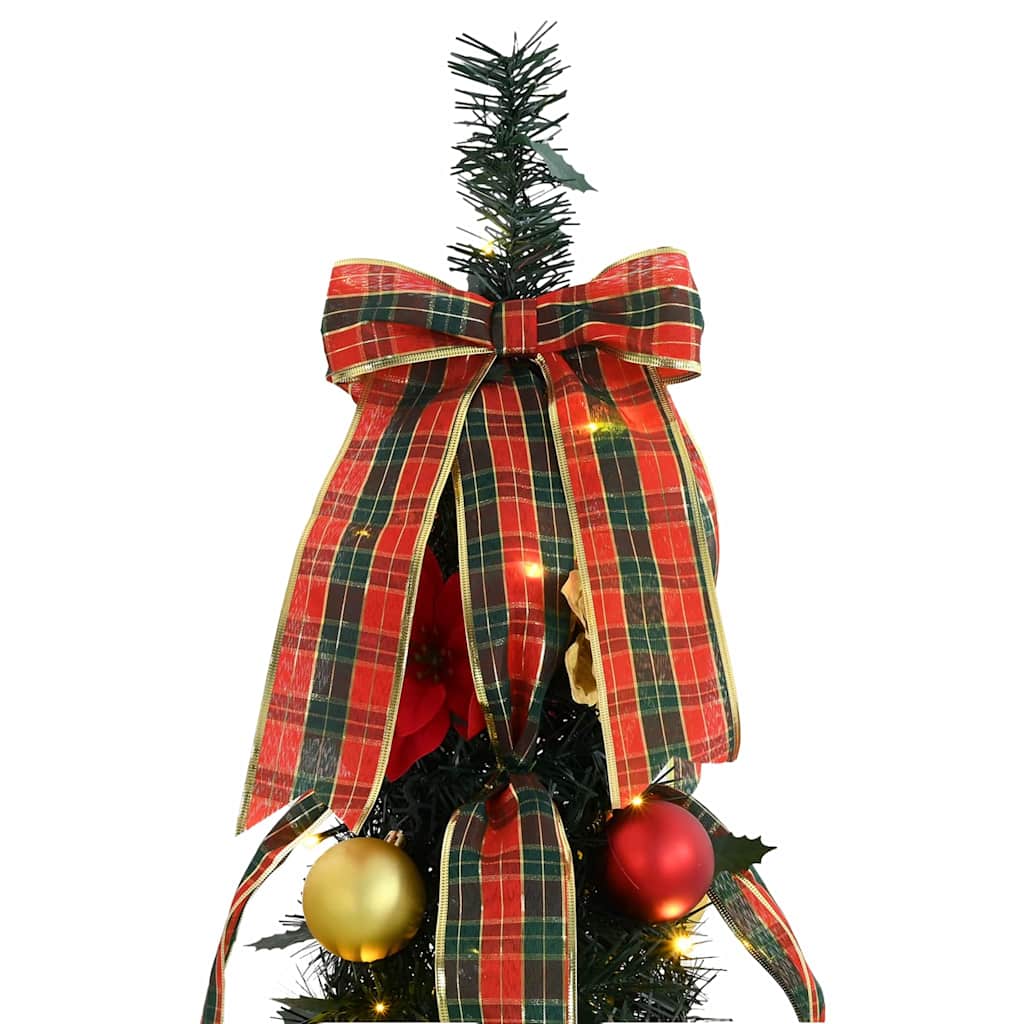 Künstlicher Weihnachtsbaum mit 100 LEDs Grün 155 cm PVC