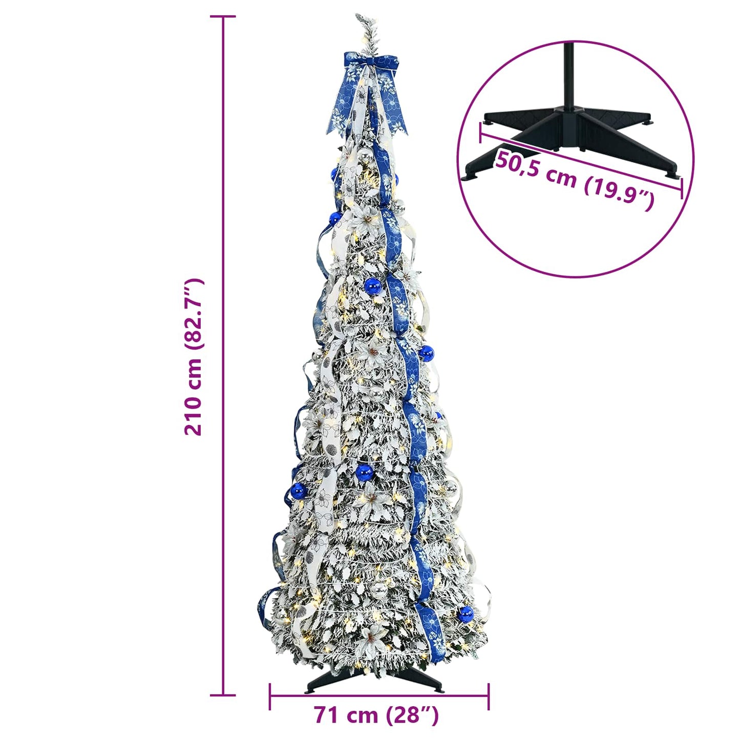 Künstlicher Weihnachtsbaum Weiß 210 cm PVC