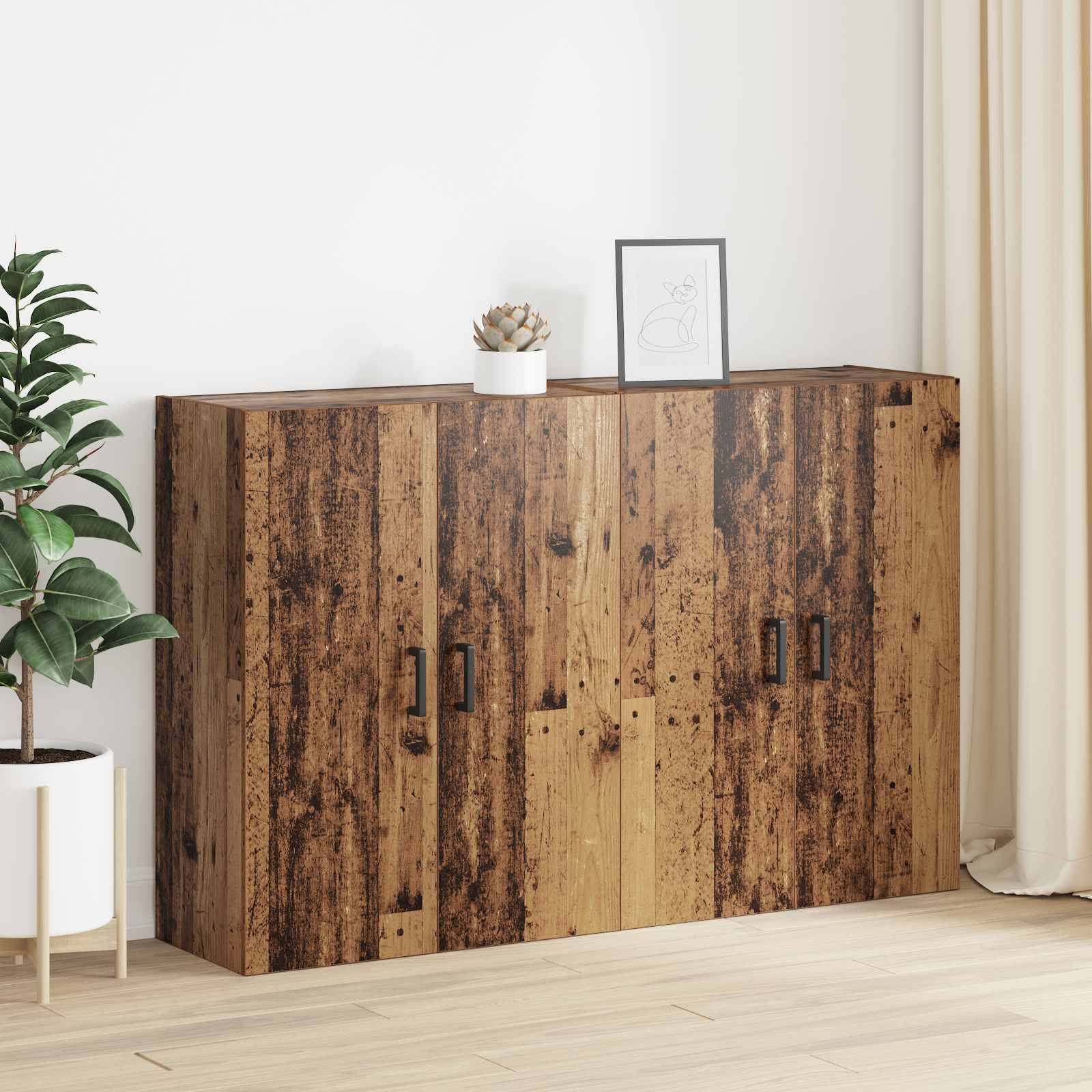 Wandschrank 2 stk. Altholz 69,5 x 34 x 90 cm Holzwerkstoff