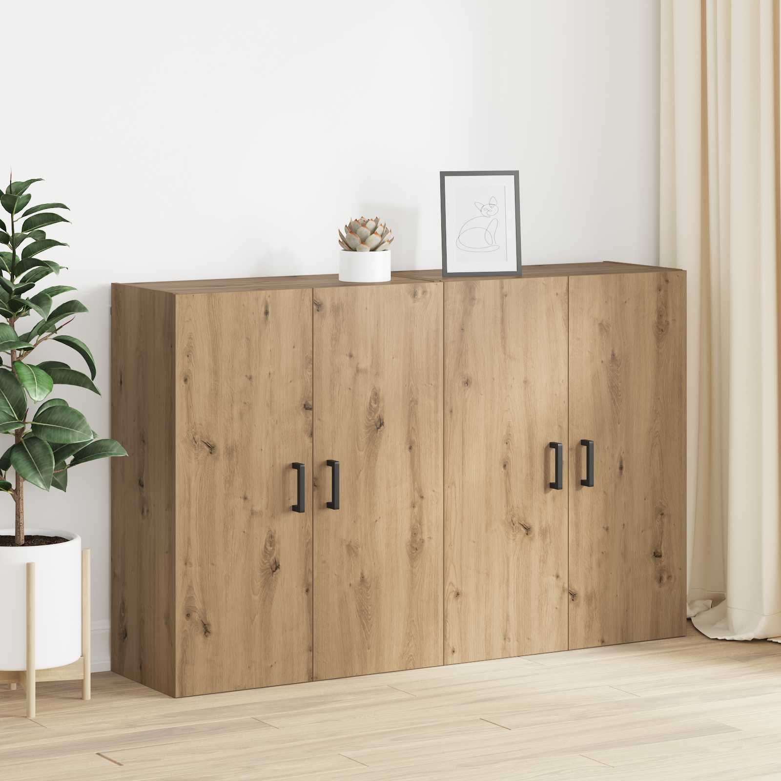 Wandschrank 2 pcs Artisan-Eiche 69,5 x 34 x 90 cm Holzwerkstoff
