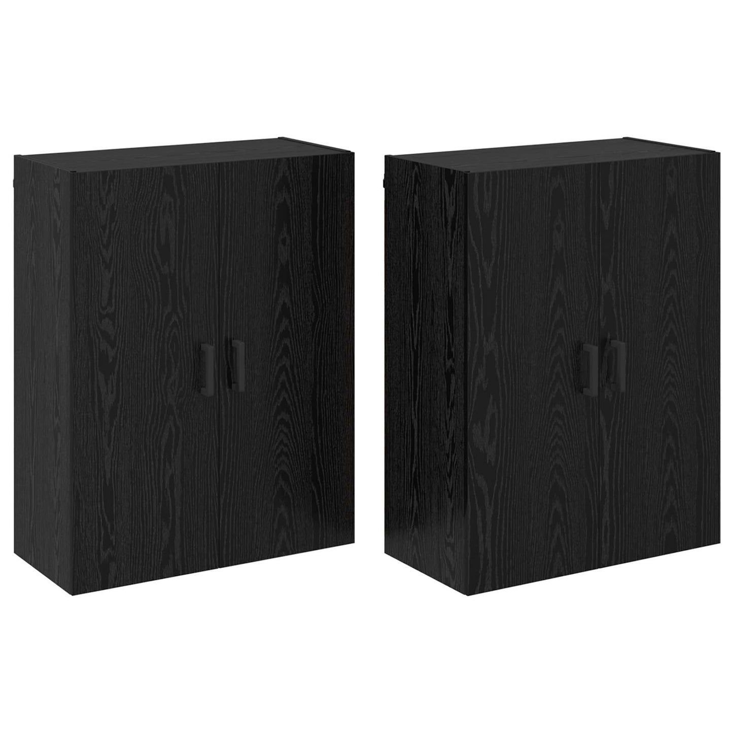 Wandschrank 2 stk. Schwarz Eichen-Optik 69,5 x 34 x 90 cm