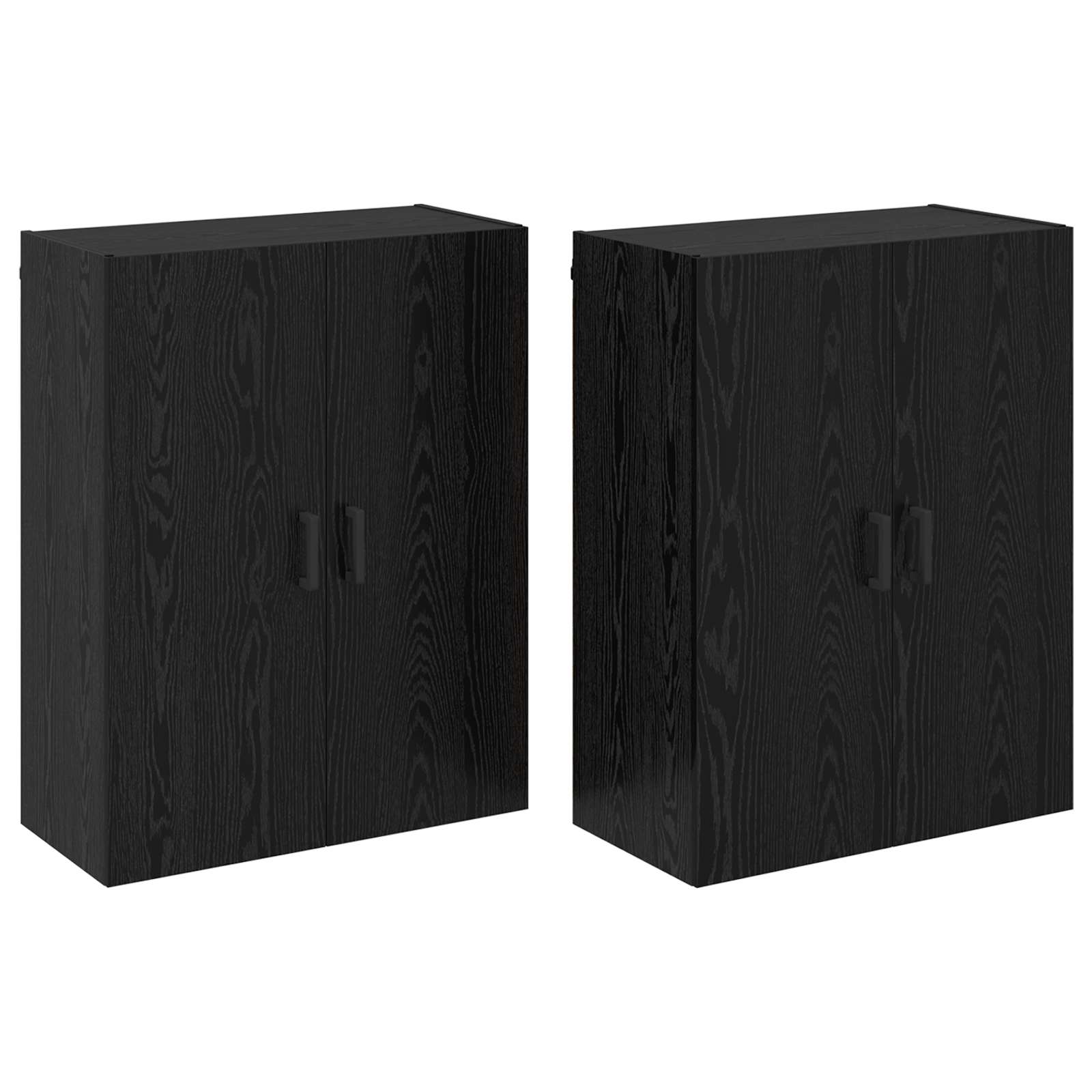 Wandschrank 2 stk. Schwarz Eichen-Optik 69,5 x 34 x 90 cm
