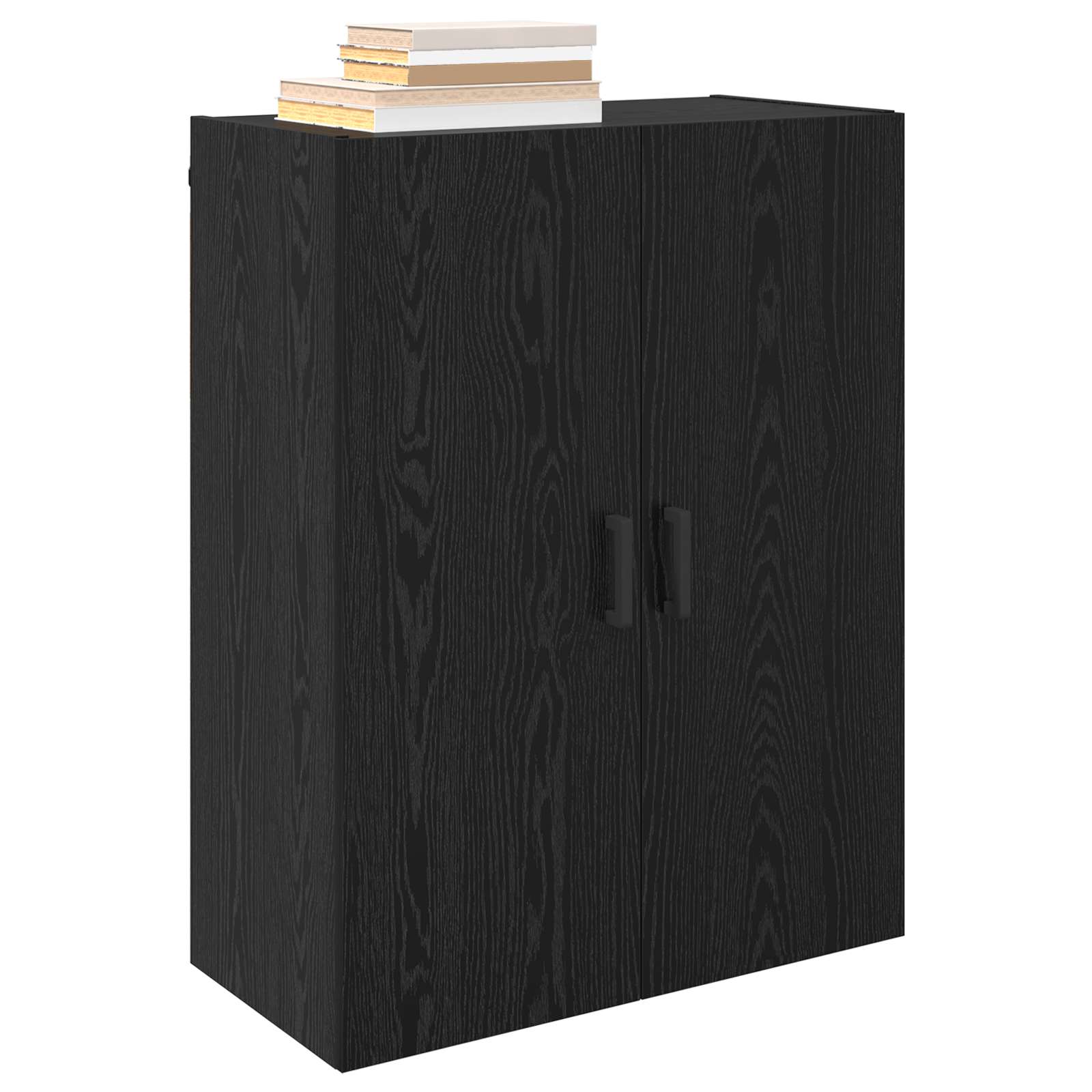 Wandschrank 2 stk. Schwarz Eichen-Optik 69,5 x 34 x 90 cm
