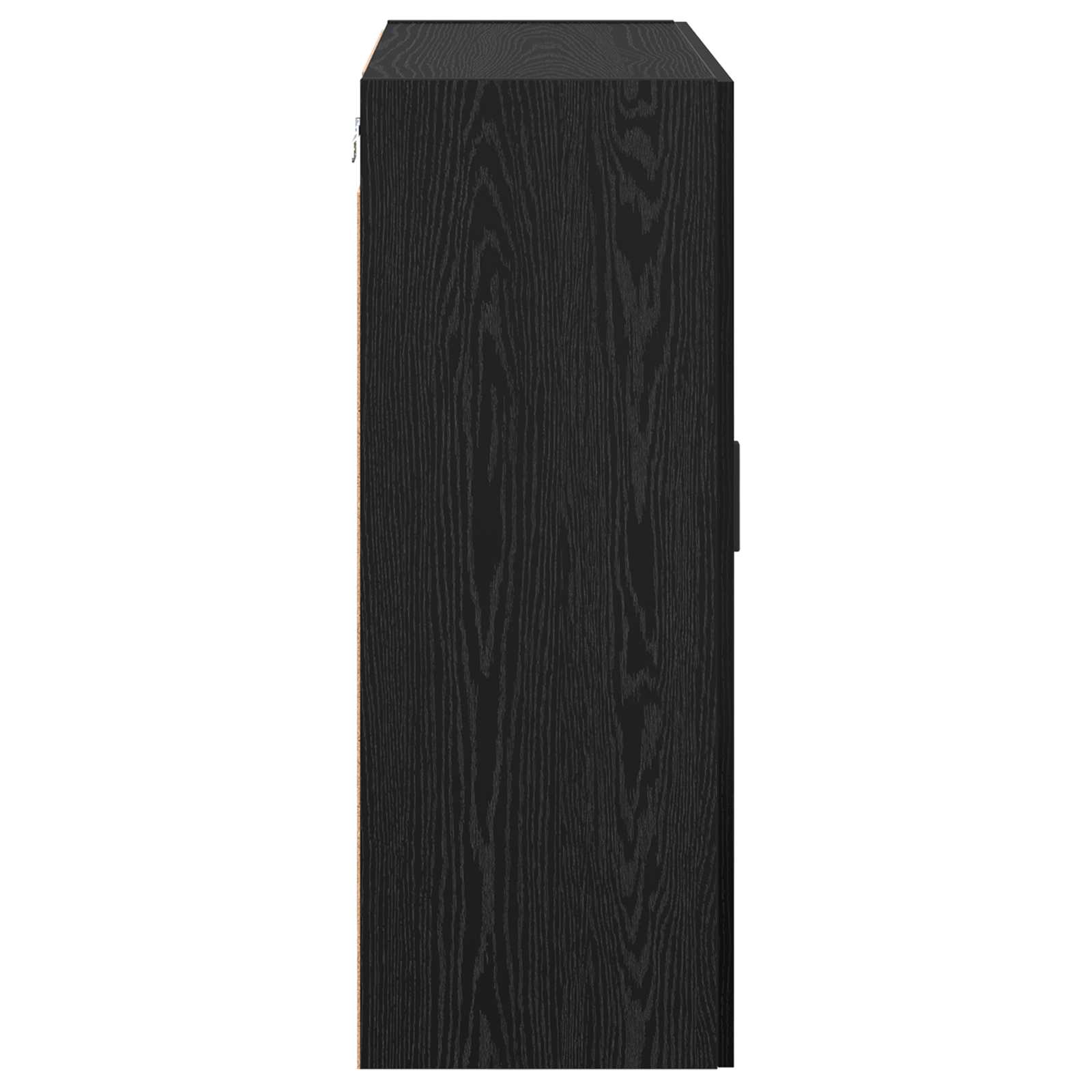 Wandschrank 2 stk. Schwarz Eichen-Optik 69,5 x 34 x 90 cm