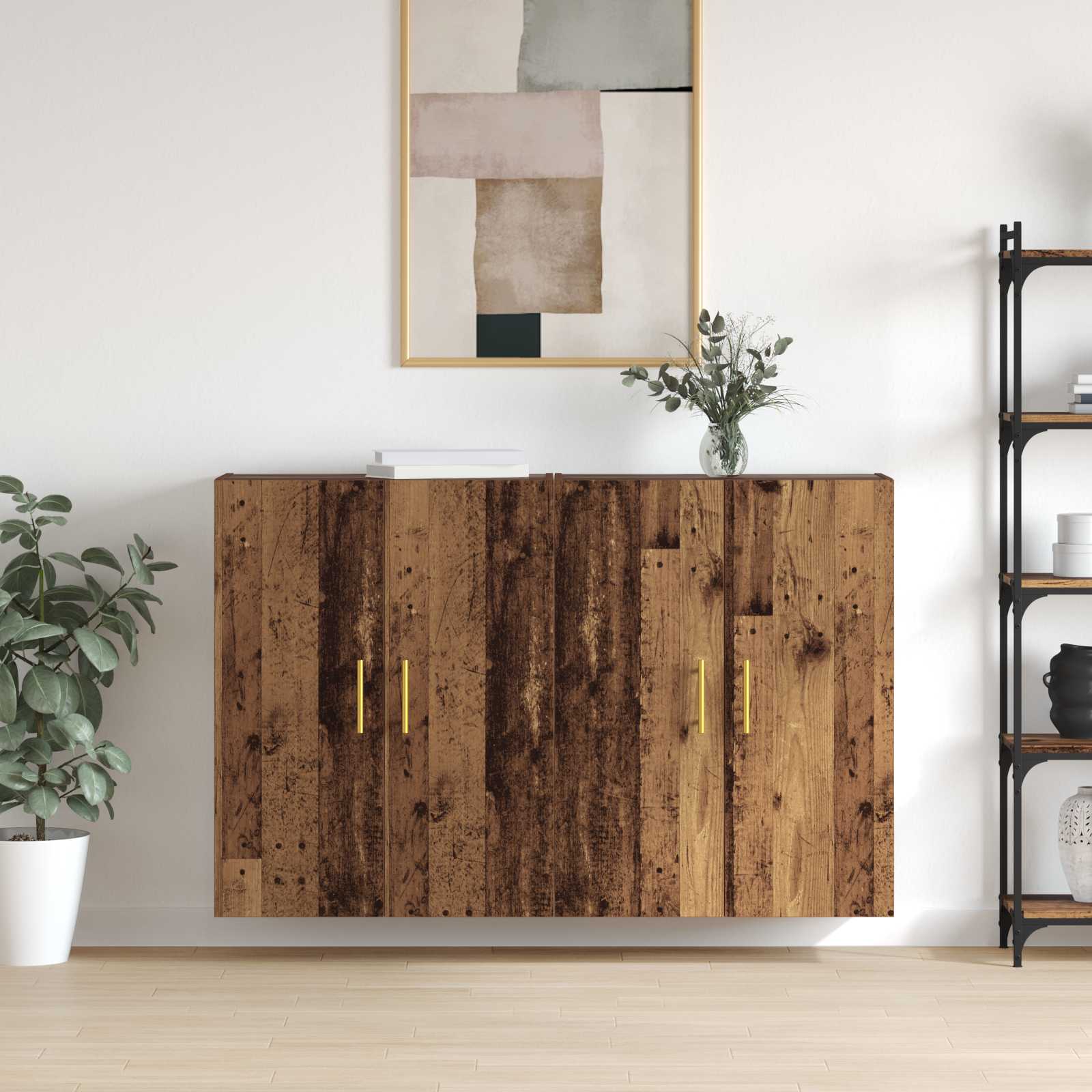 Wandschrank 2 stk. Altholz 69,5 x 34 x 90 cm Holzwerkstoff