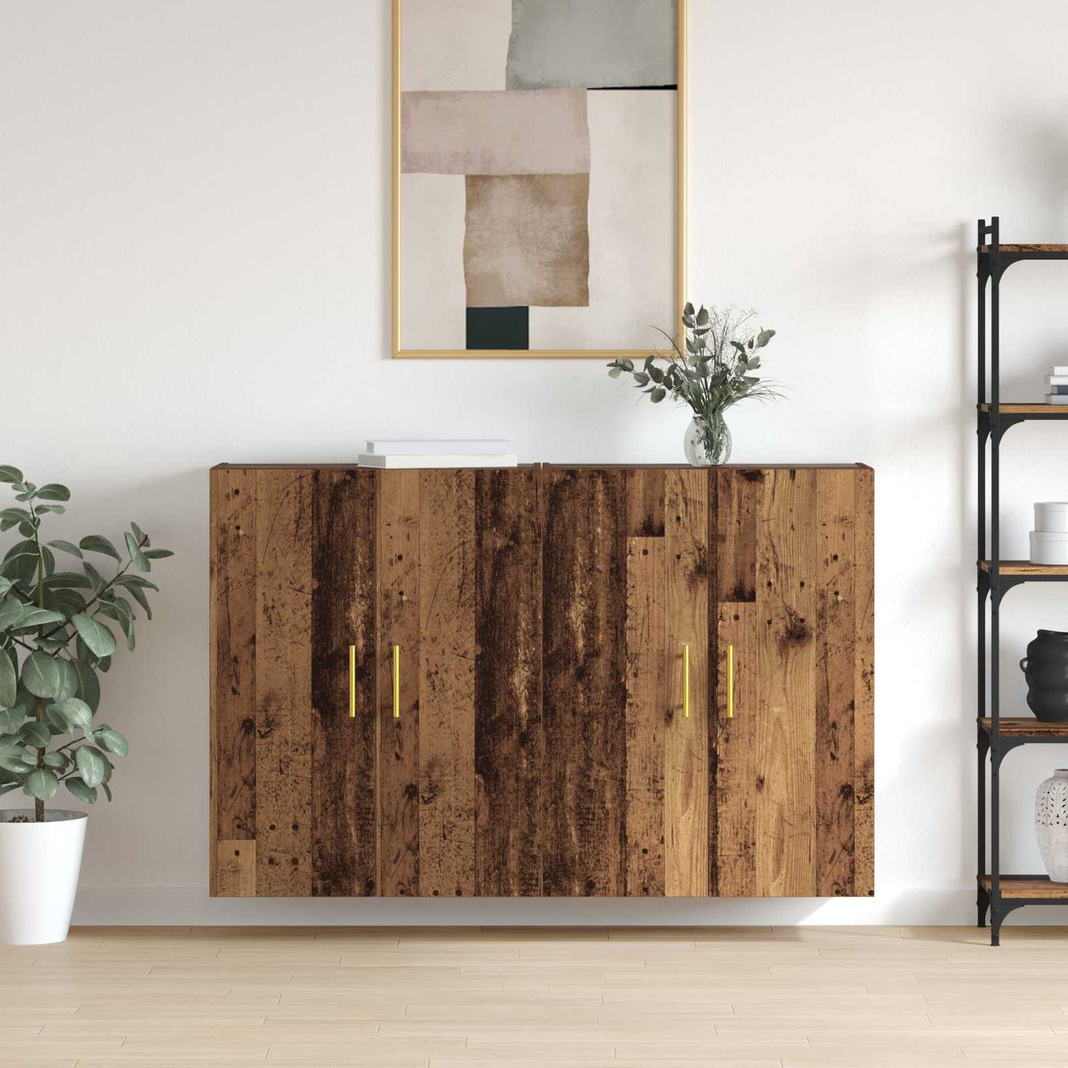 Wandschrank 2 stk. Altholz 69,5 x 34 x 90 cm Holzwerkstoff