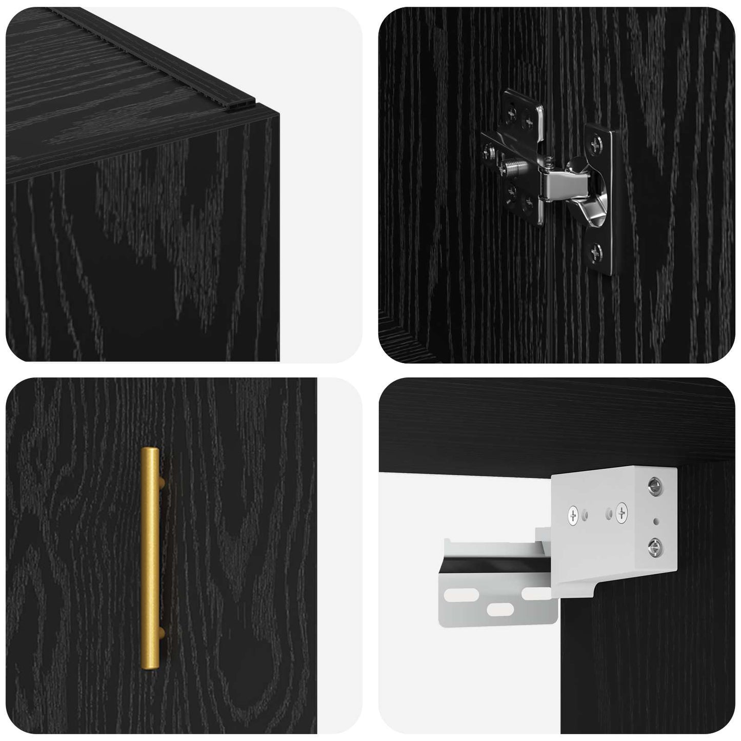 Wandschrank 2 stk. Schwarz Eichen-Optik 69,5 x 34 x 90 cm