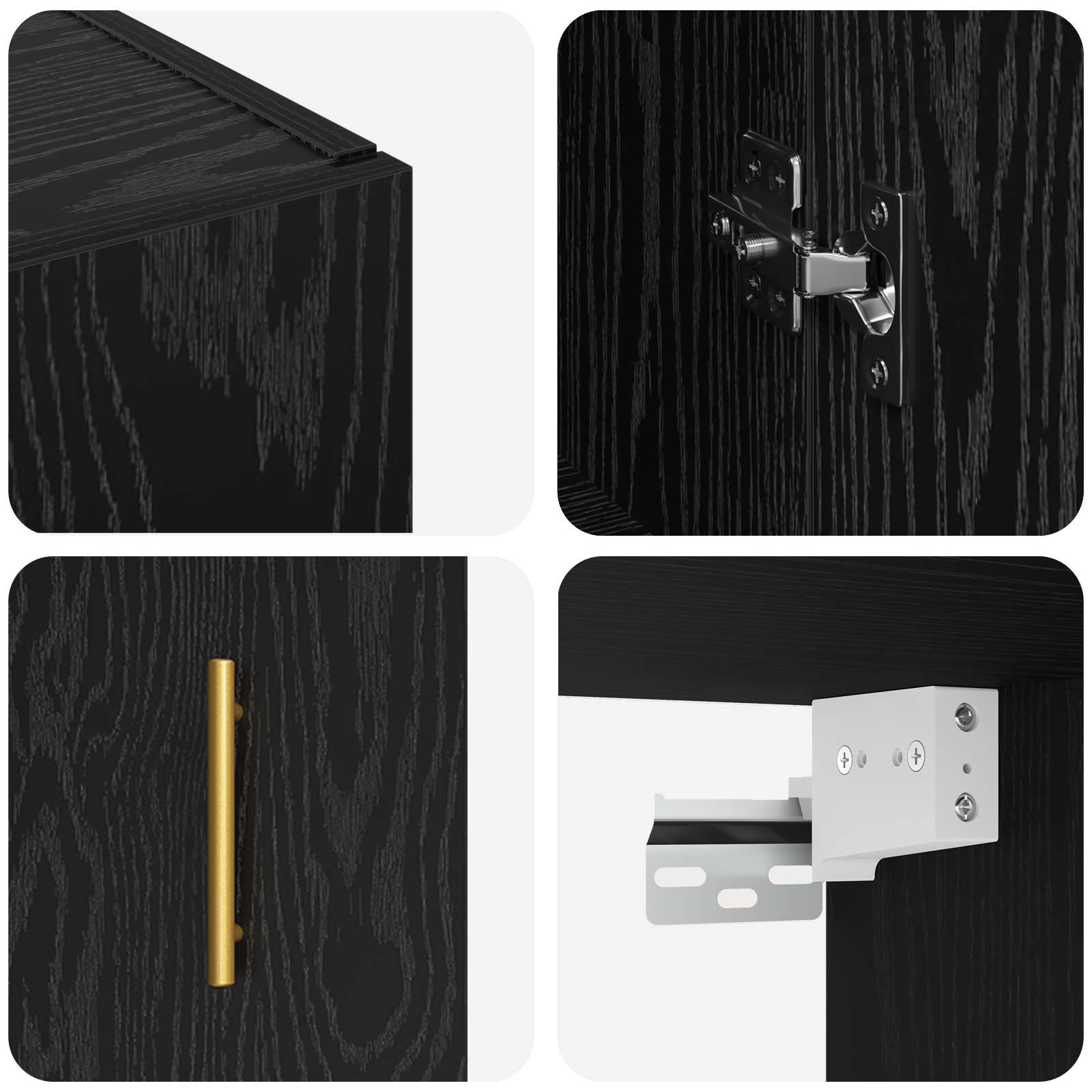 Wandschrank 2 stk. Schwarz Eichen-Optik 69,5 x 34 x 90 cm