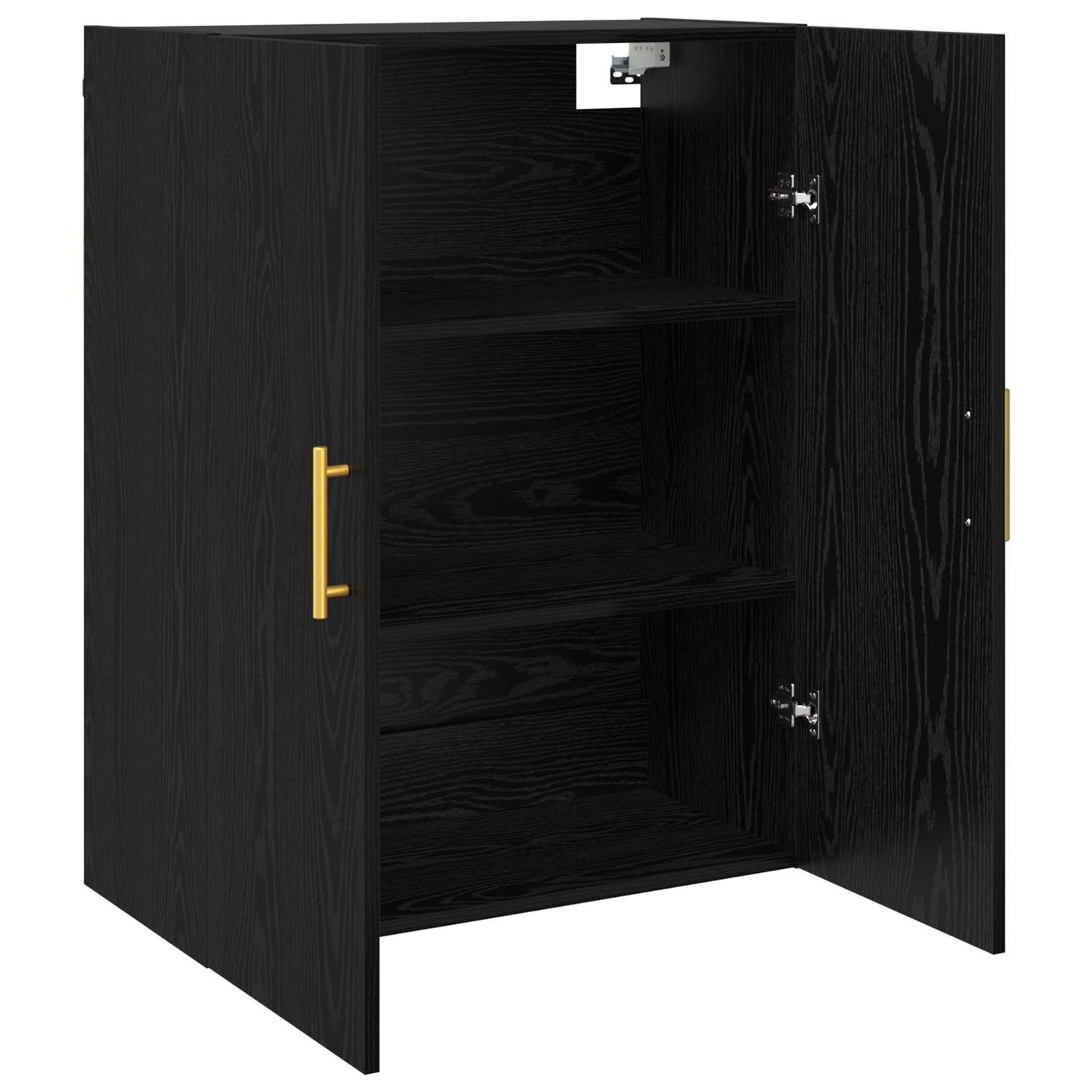 Wandschrank 2 stk. Schwarz Eichen-Optik 69,5 x 34 x 90 cm