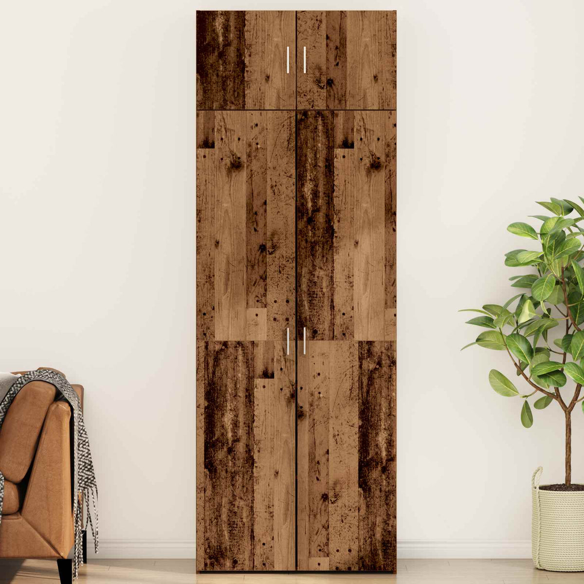 Aufbewahrungsschrank 2 stk. Altholz 80 x 42,5 x 225 cm