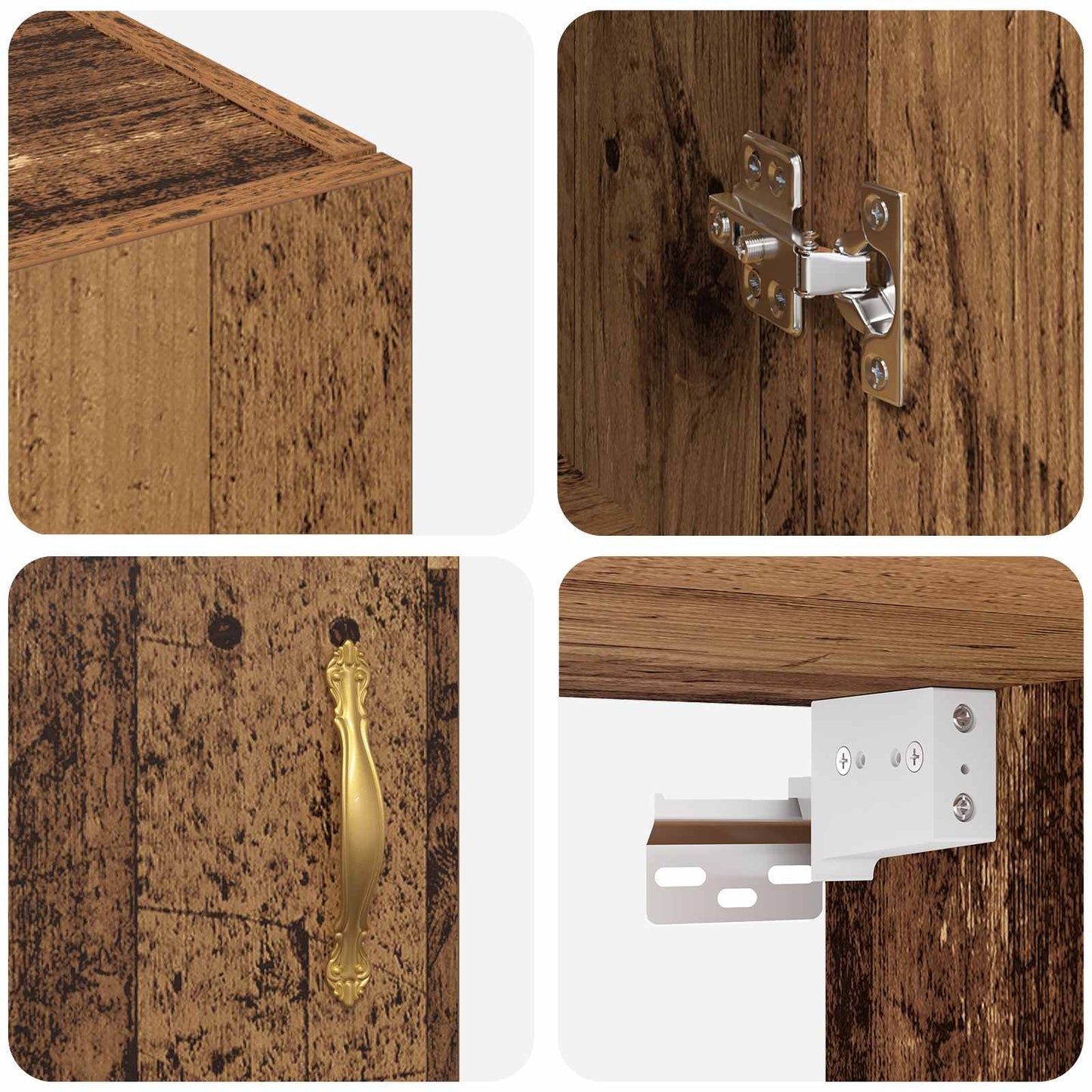 Wandschrank 2 pcs Altholz 69,5 x 34 x 90 cm Holzwerkstoff