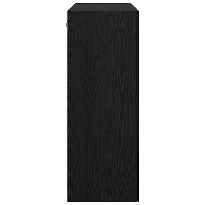Wandschrank 2 stk. Schwarz Eichen-Optik 69,5 x 34 x 90 cm