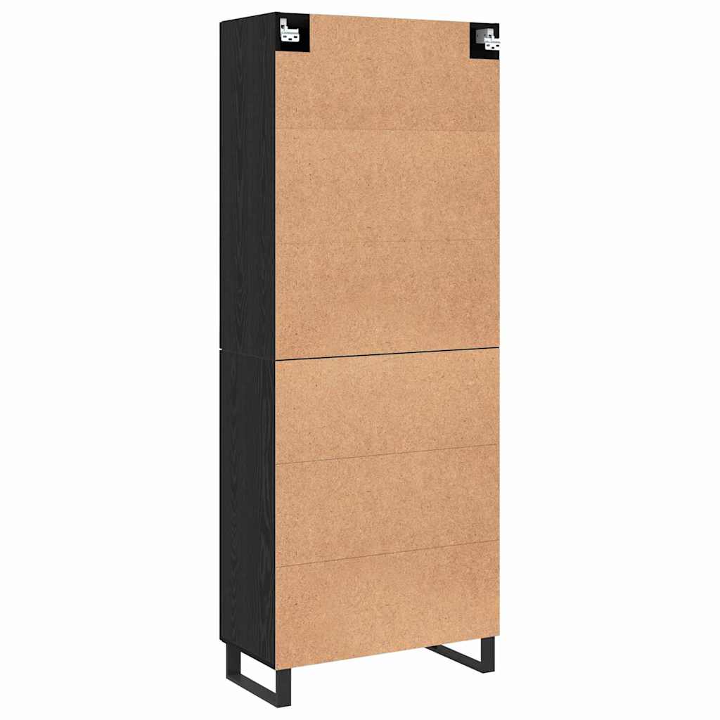 Highboard 2 stk. Schwarz Eichen-Optik 69,5 x 34 x 180 cm