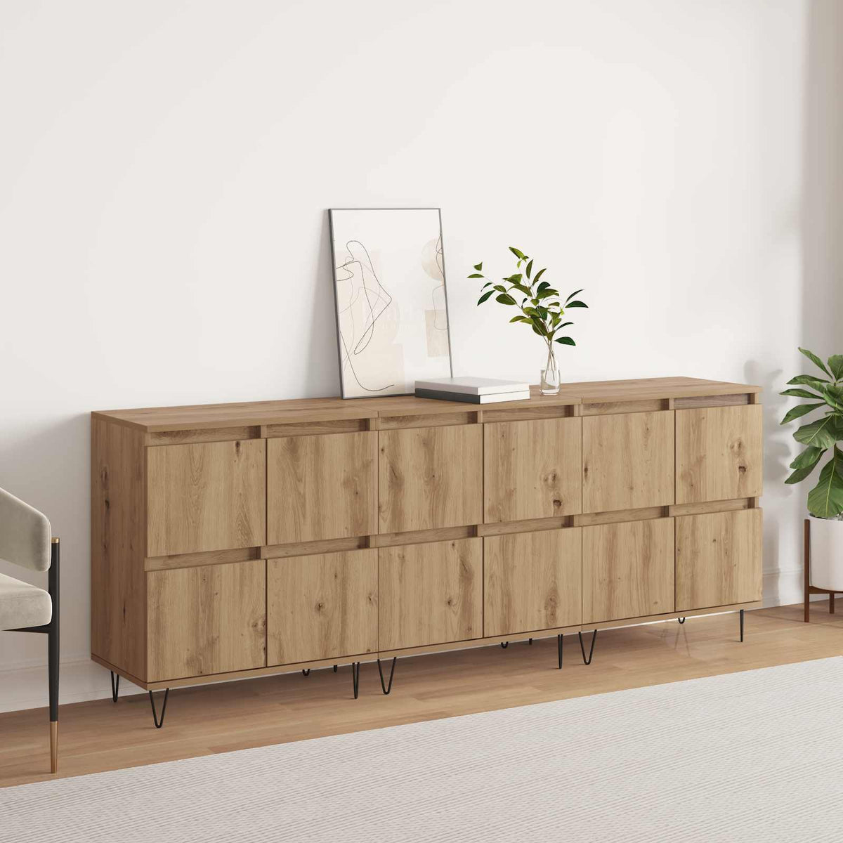 Sideboards 3 stk. Artisan-Eiche