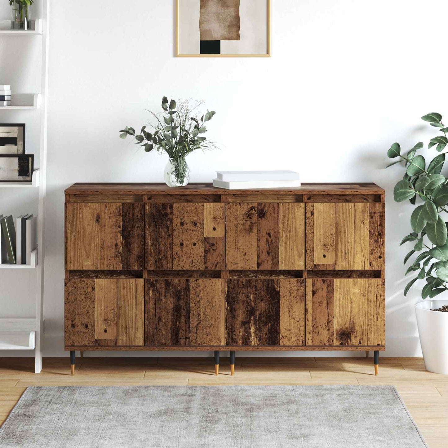 Aufbewahrungsschrank 2 stk. Altholz 60 x 35 x 70 cm