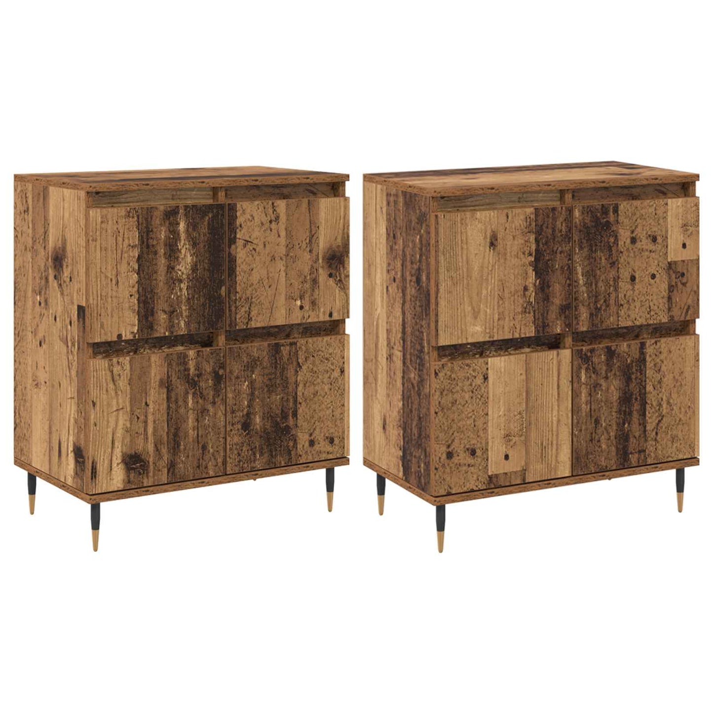 Aufbewahrungsschrank 2 stk. Altholz 60 x 35 x 70 cm