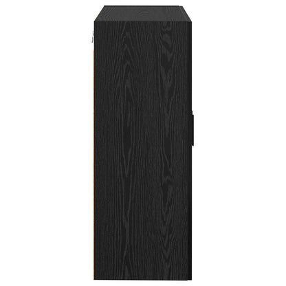Wandschrank 2 stk. Schwarz Eichen-Optik 69,5 x 34 x 90 cm
