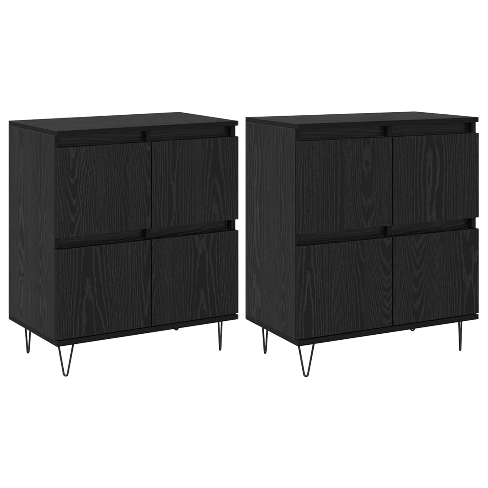 Sideboards 2 pcs Schwarz Eichen-Optik