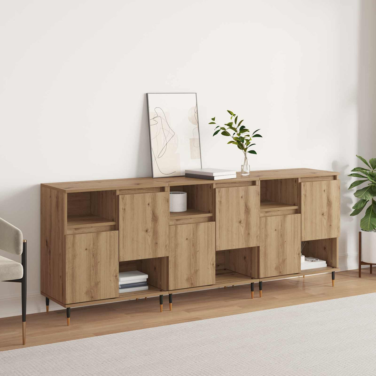 Sideboards 3 stk. Artisan-Eiche