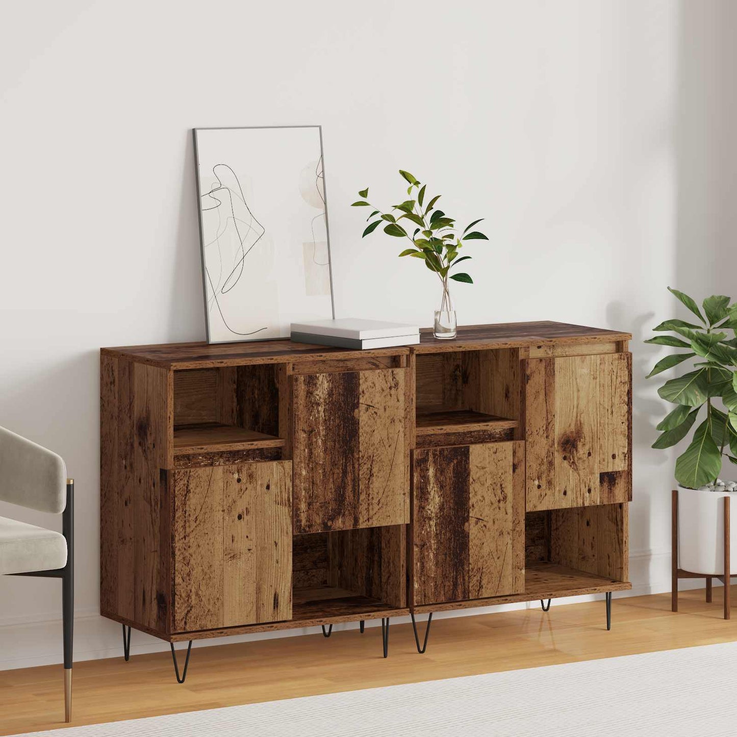 Sideboard 2 stk. Altholz 60 x 35 x 70 cm