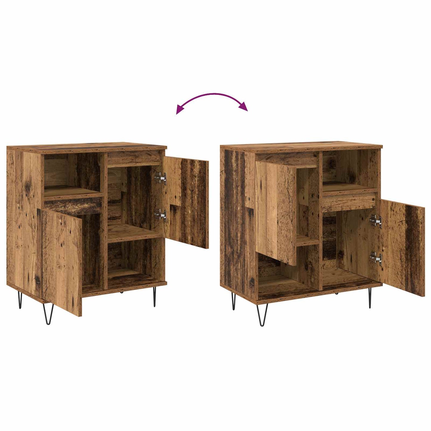 Sideboard 2 stk. Altholz 60 x 35 x 70 cm