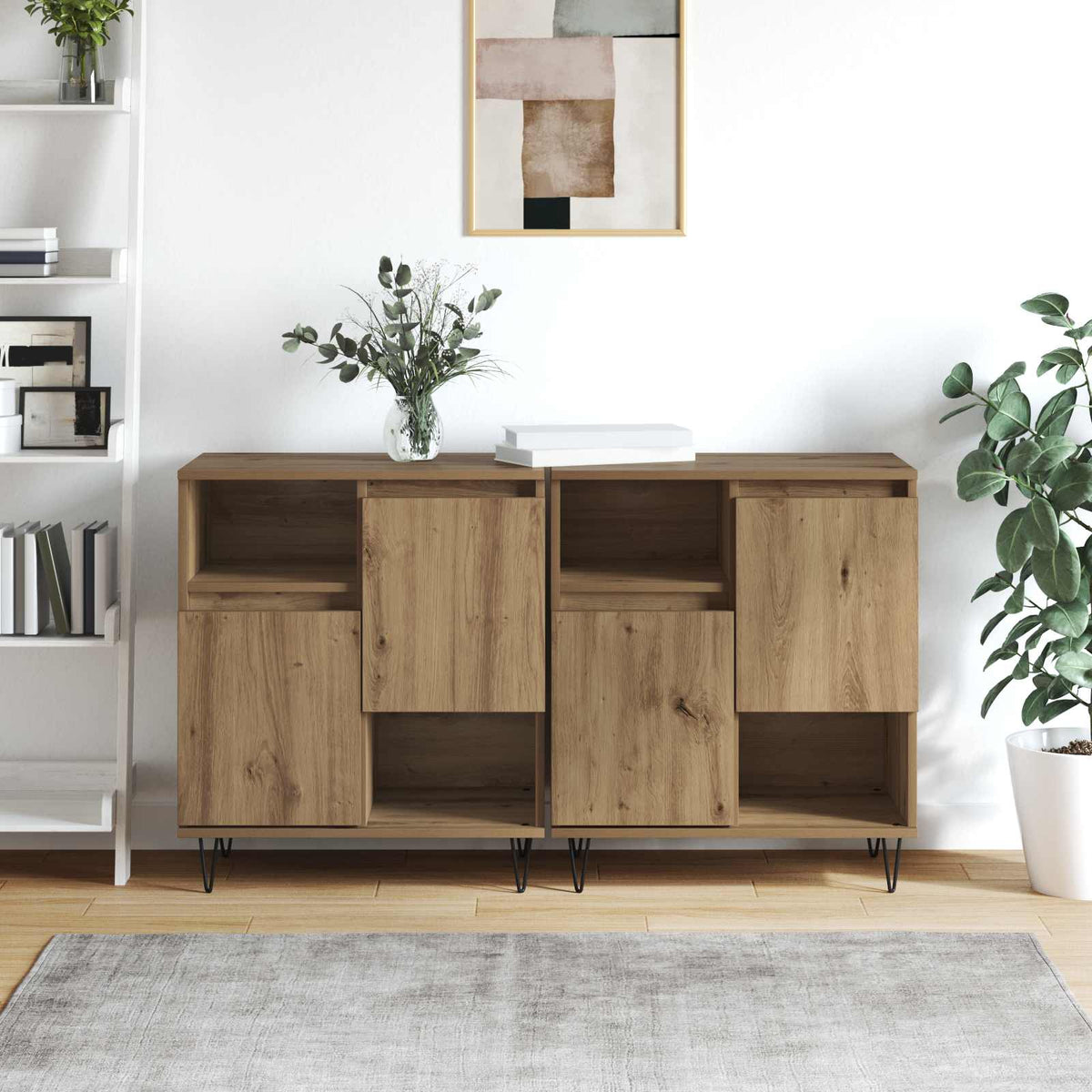 Sideboard 2 stk. Artisan-Eiche 60 x 35 x 70 cm