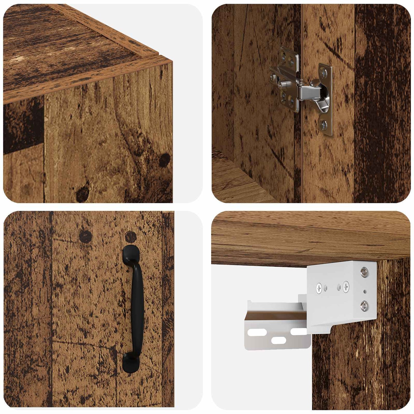 Wandschrank 2 stk. Altholz 69,5 x 34 x 90 cm Holzwerkstoff