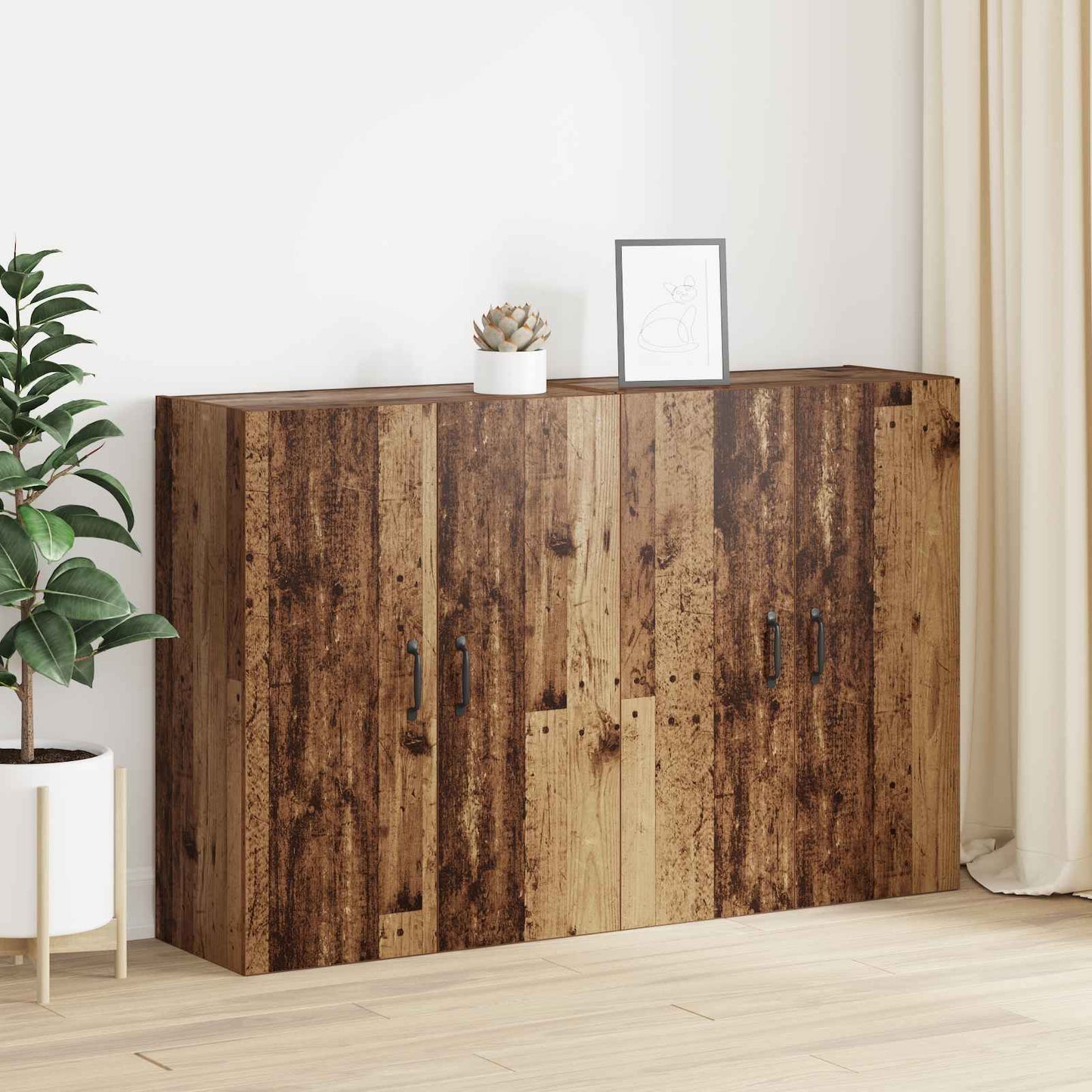 Wandschrank 2 stk. Altholz 69,5 x 34 x 90 cm Holzwerkstoff