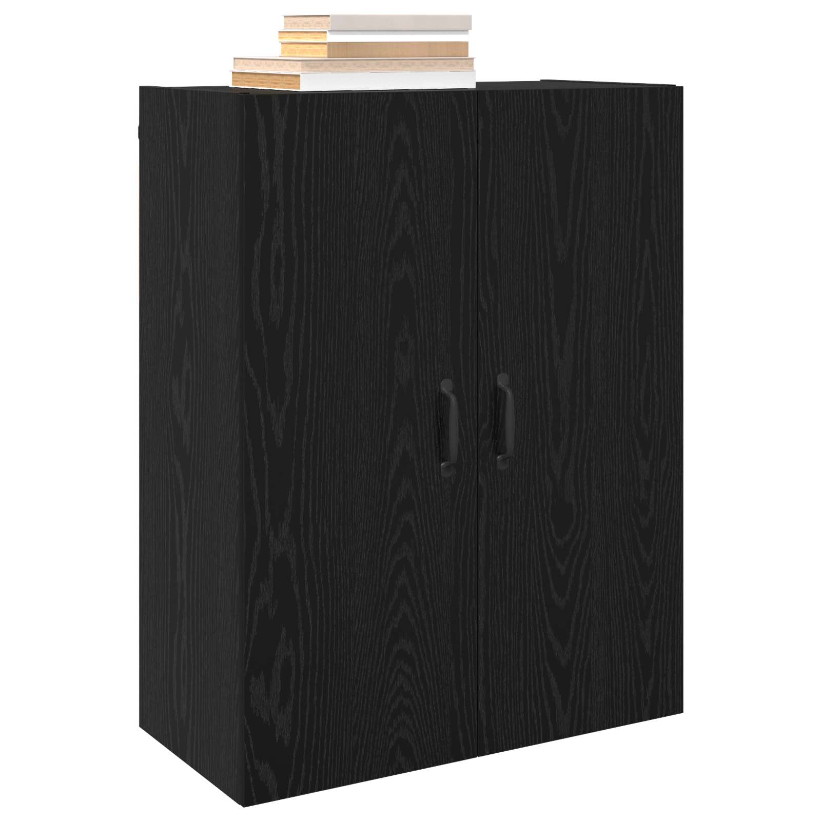 Wandschrank 2 stk. Schwarz Eichen-Optik 69,5 x 34 x 90 cm
