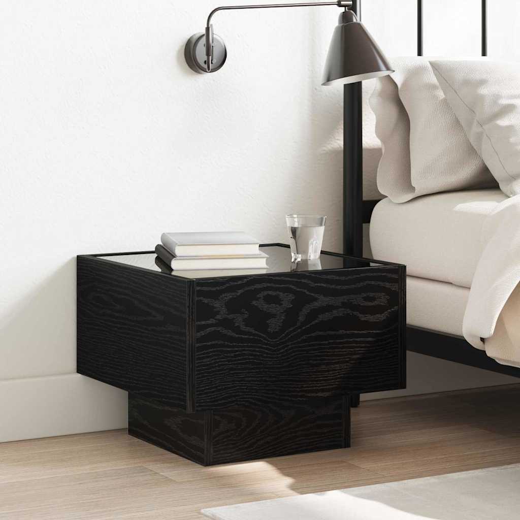 Couchtisch Schwarz Eichen-Optik 40 x 40 x 30 cm Holzwerkstoff